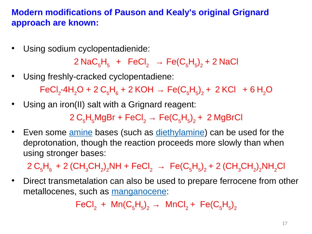 Transition metals organometallic compounds 1 - slide 17 of 25