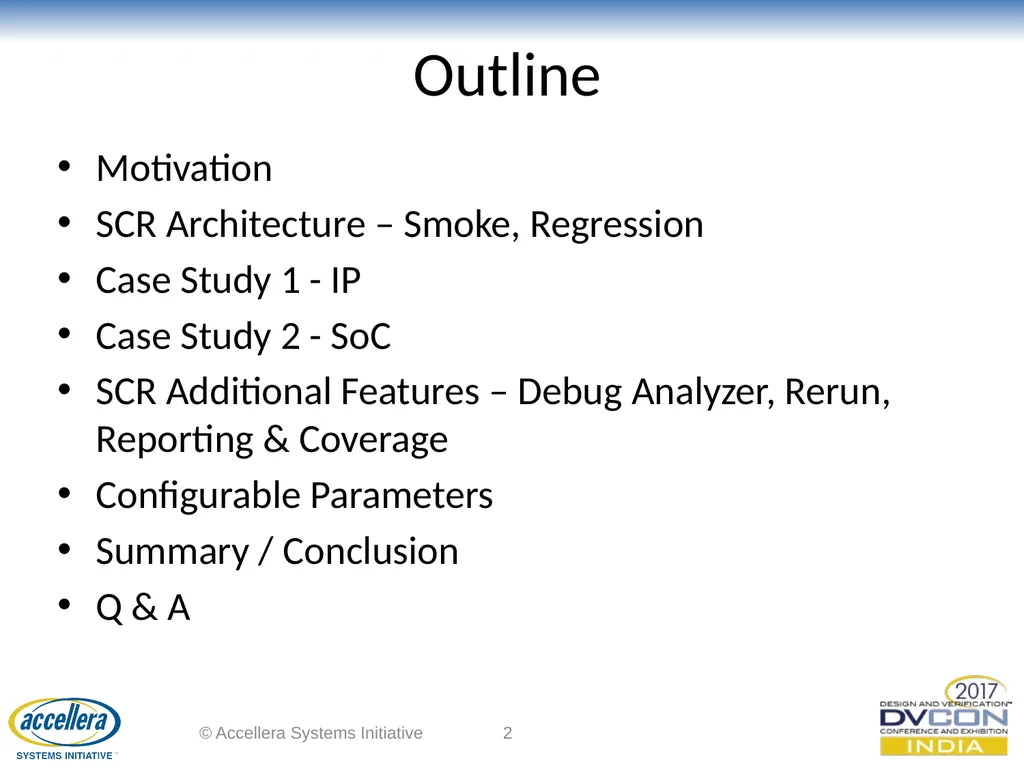 Smart Centralized Regression (SCR) Sriram Kazhiyur - slide 2 of 14