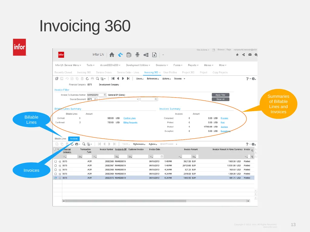 Learn Infor LN 10.2.1 Invoicing Ramamurthy Mahesh - slide 13 of 23