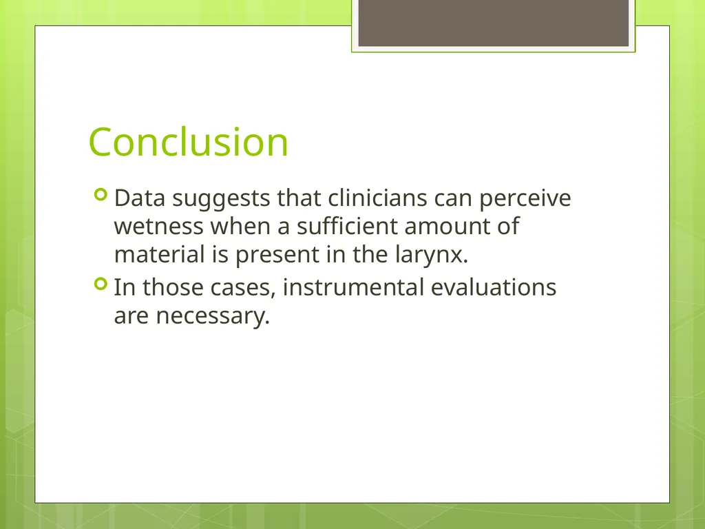 Sounding “Wet” As a Diagnostic Indicator of - slide 14 of 17