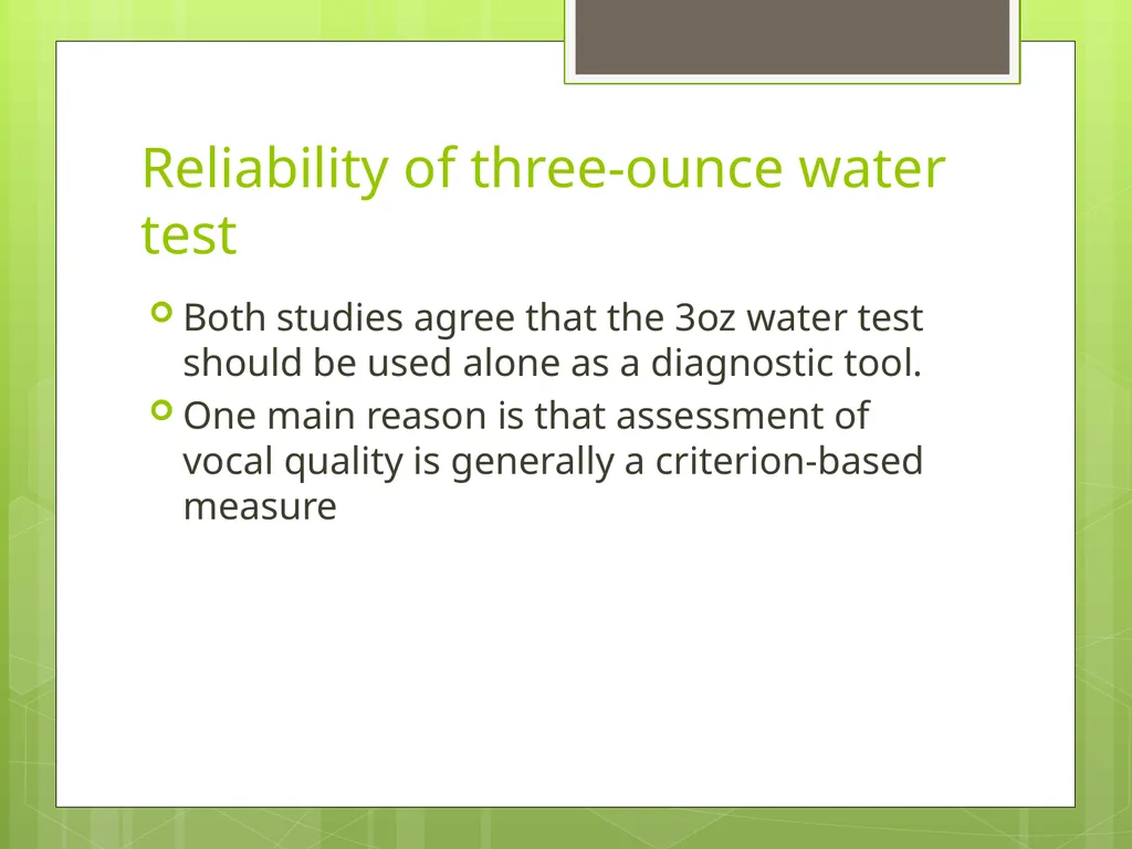 Sounding “Wet” As a Diagnostic Indicator of - slide 7 of 17