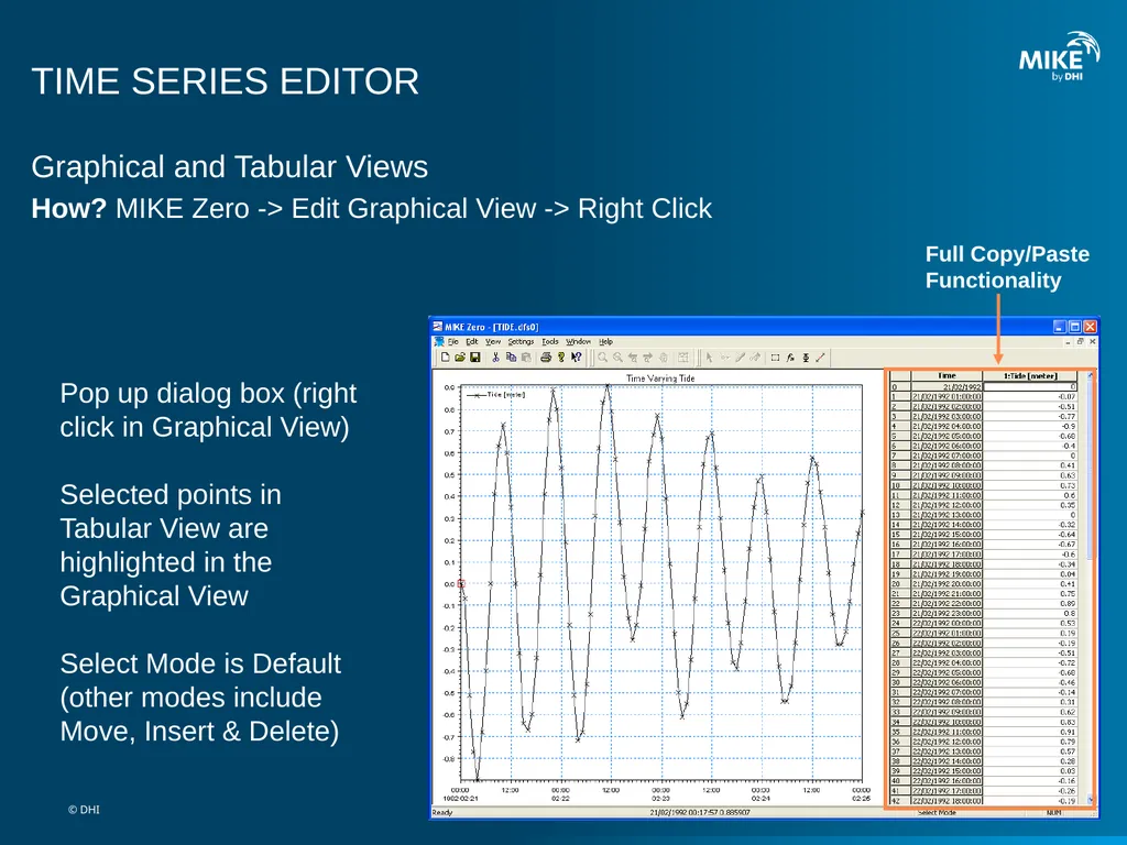 MIKE 11 Time Series Editor © DHI TIME SERIES - slide 4 of 12