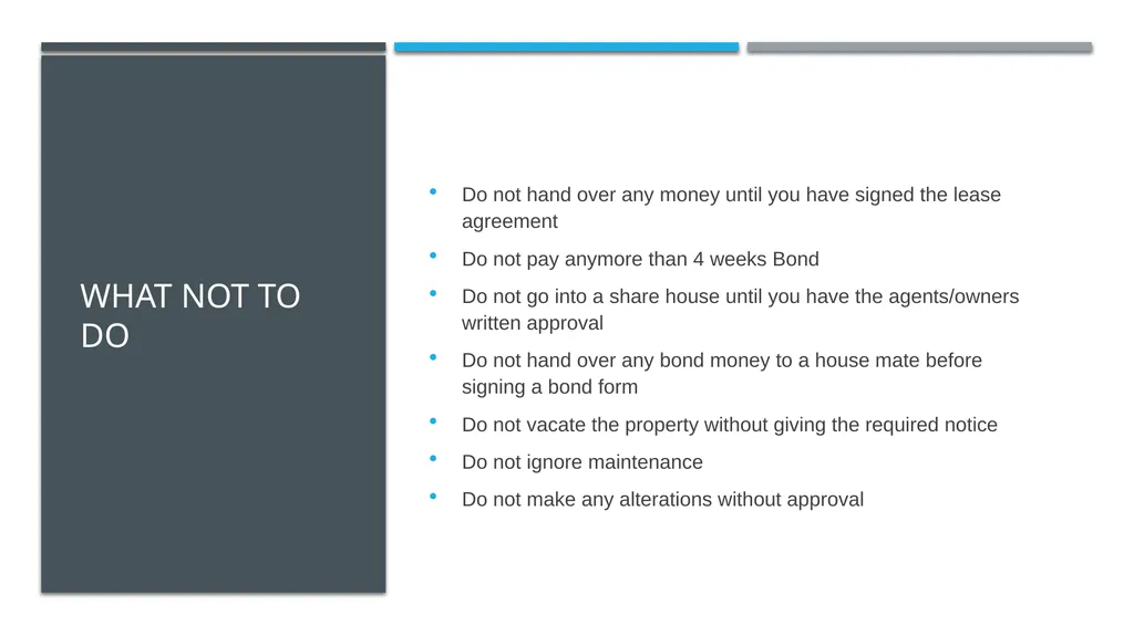 HANDY TIPS FOR FIRST TIME RENTERS What you should - slide 3 of 3