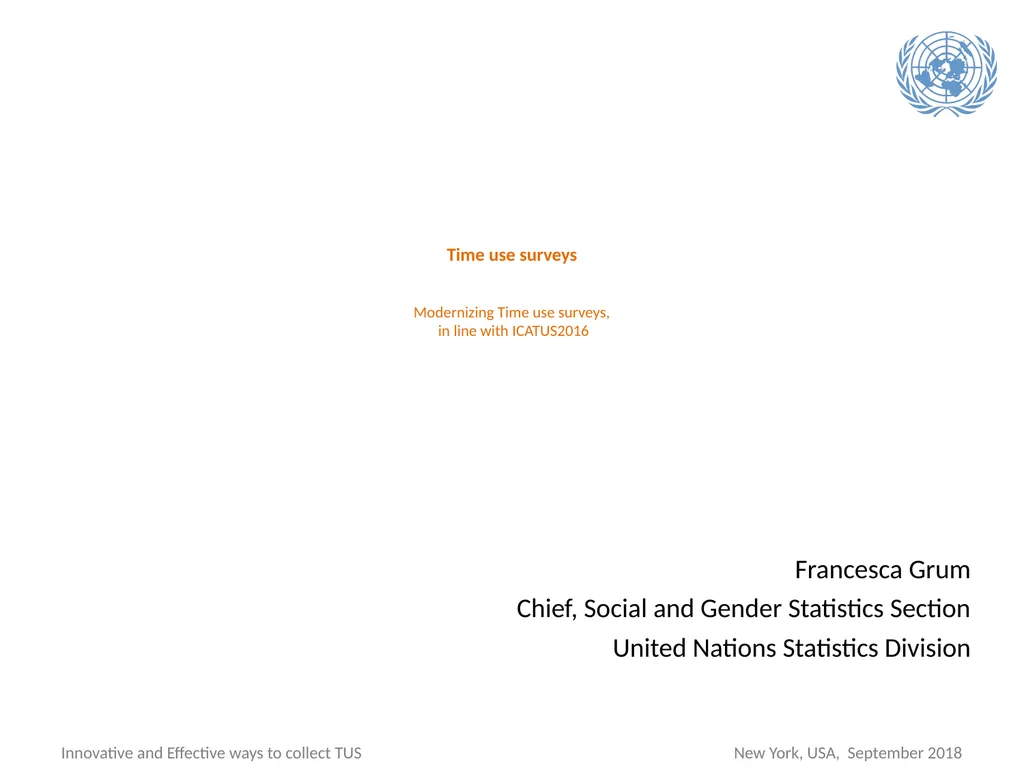 Francesca Grum Chief, Social and Gender Statistics - slide 1 of 12