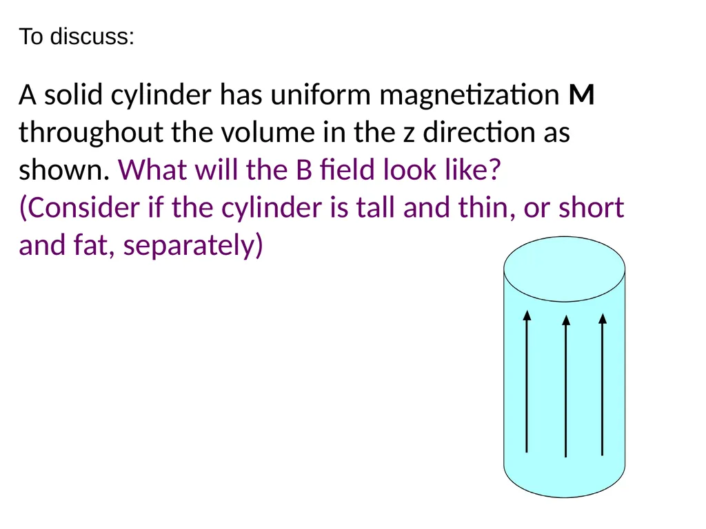 FIELDS FROM MAGNETIZED OBJECTS + BOUND CURRENTS A - slide 5 of 14