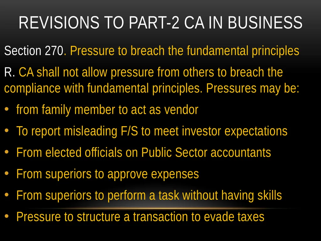 Haroon Tabraze, FCA Code of Ethics Structure of - slide 30 of 39