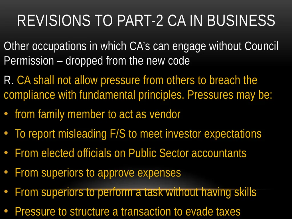Haroon Tabraze, FCA Code of Ethics Structure of - slide 31 of 39
