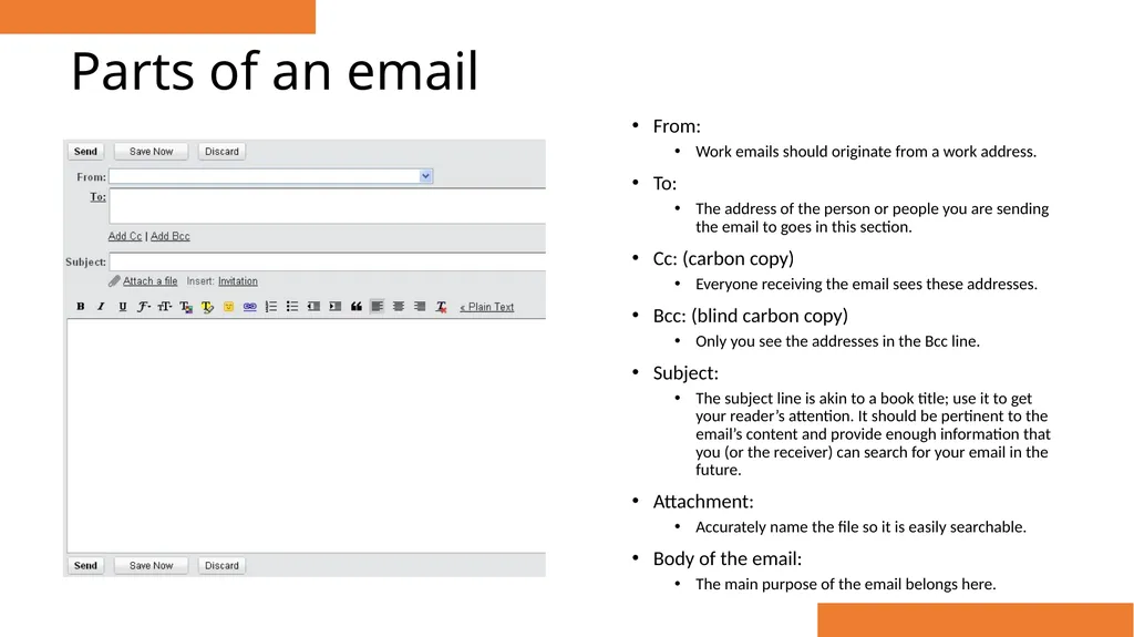 Email Etiquette for Business Tips to represent - slide 9 of 32