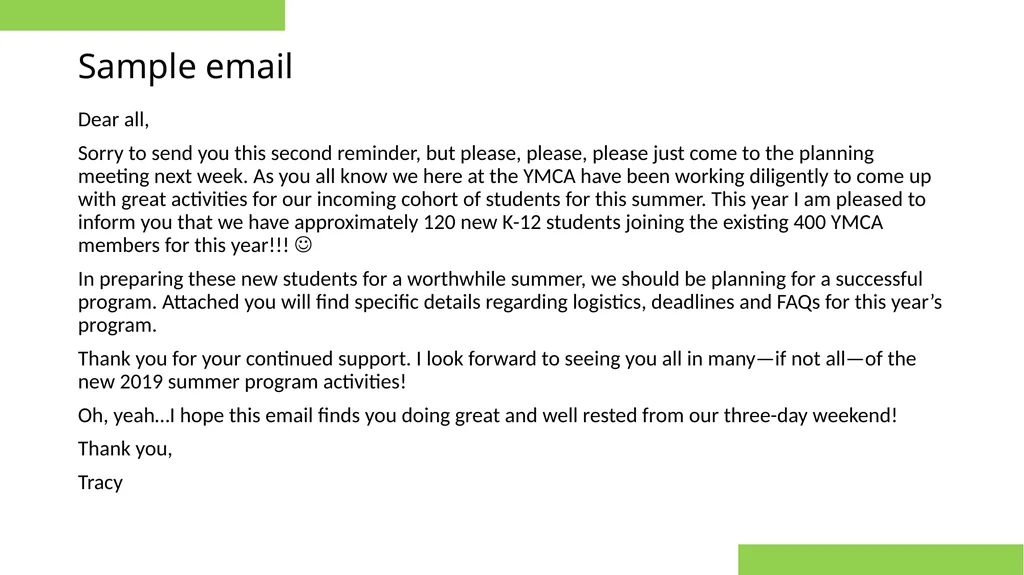 Email Etiquette for Business Tips to represent - slide 22 of 32