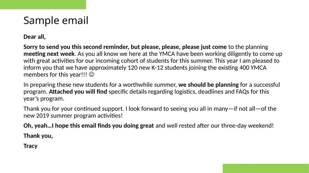 Email Etiquette for Business Tips to represent - slide 23 of 32