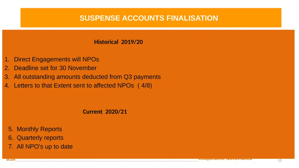 COMMUNITY WORK PROGRAMME AUDIT OUTCOMES PORTFOLIO - slide 13 of 26