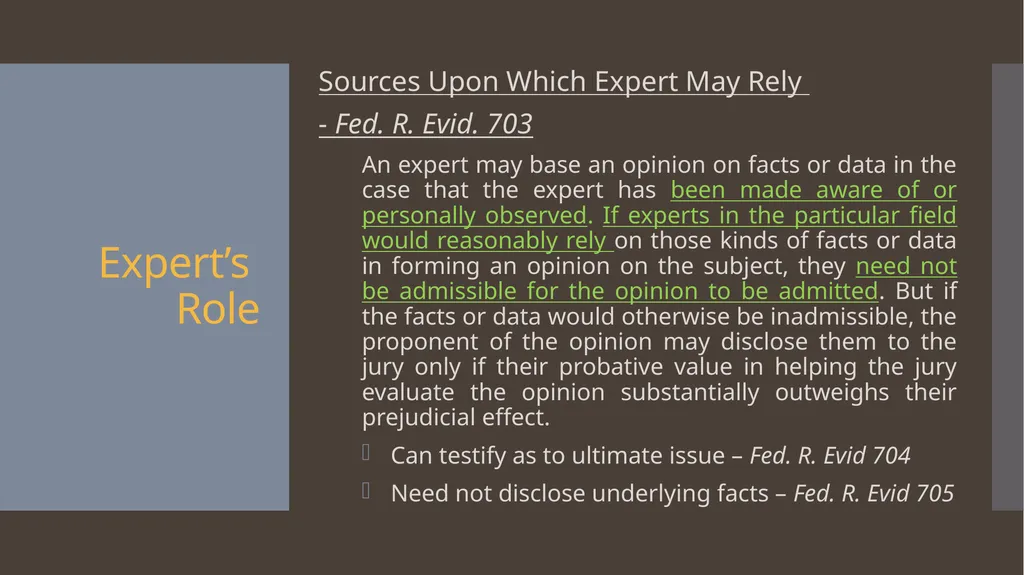 Ethical Issues with Expert Witnesses Litigation - slide 6 of 13