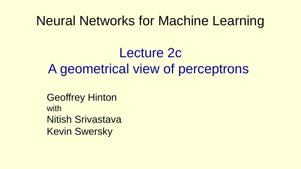 Neural Networks for Machine Learning Lecture 2a An - slide 15 of 32