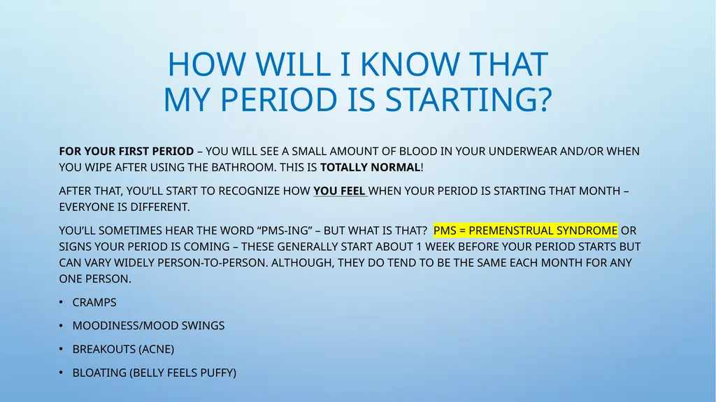 JUST KEEP SWIMMING UNDERSTANDING PERIODS AS A - slide 3 of 24