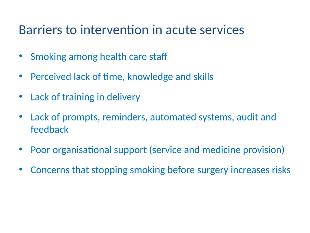 NICE PH48 guidance Smoking: acute, maternity and - slide 9 of 14