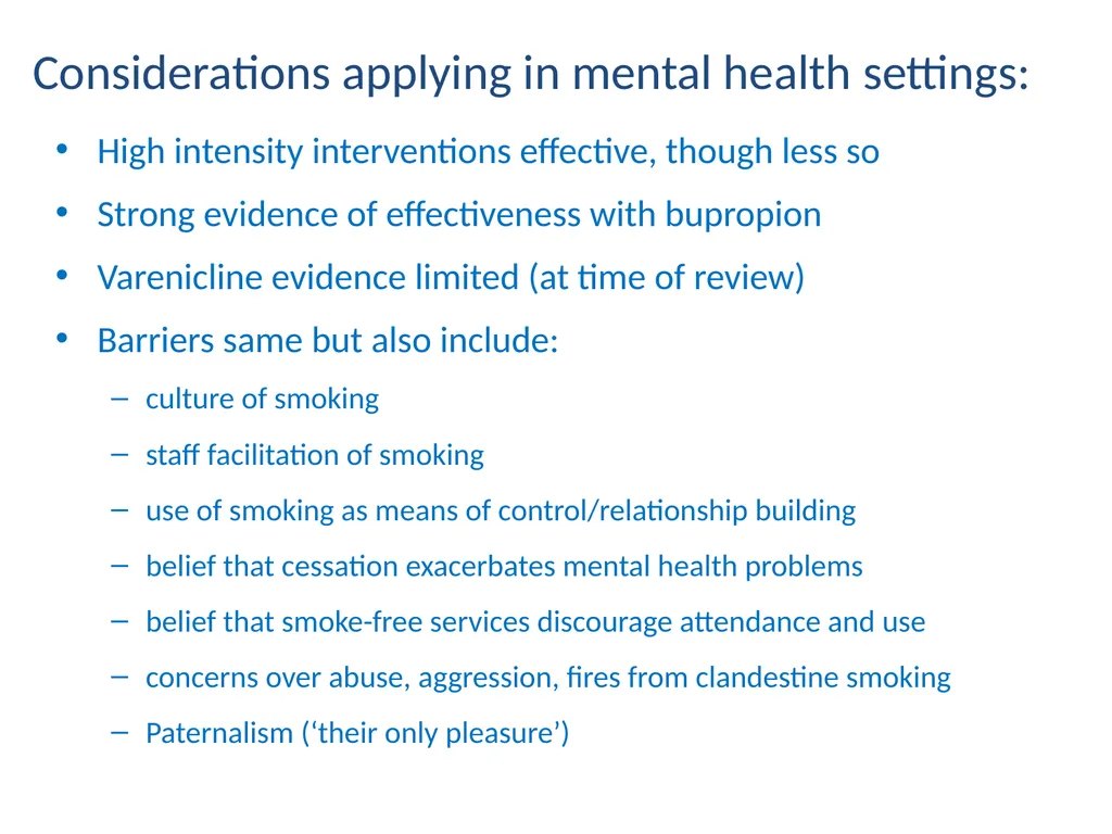NICE PH48 guidance Smoking: acute, maternity and - slide 10 of 14