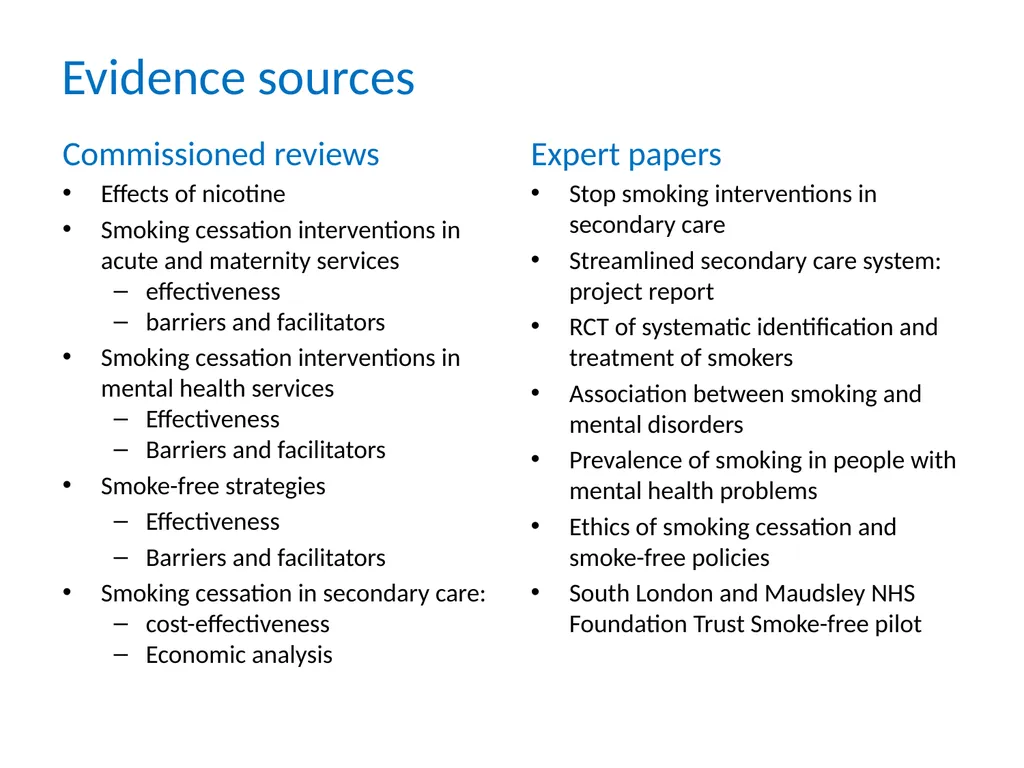 NICE PH48 guidance Smoking: acute, maternity and - slide 3 of 14