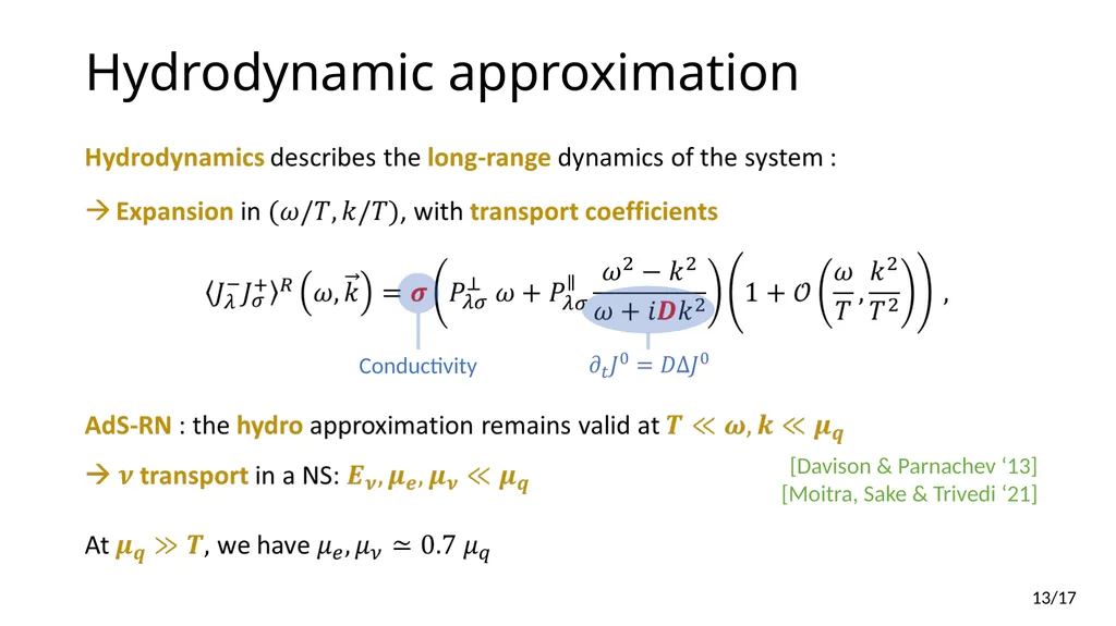 Neutrino Transport in Holography Edwan PREAU - slide 13 of 32