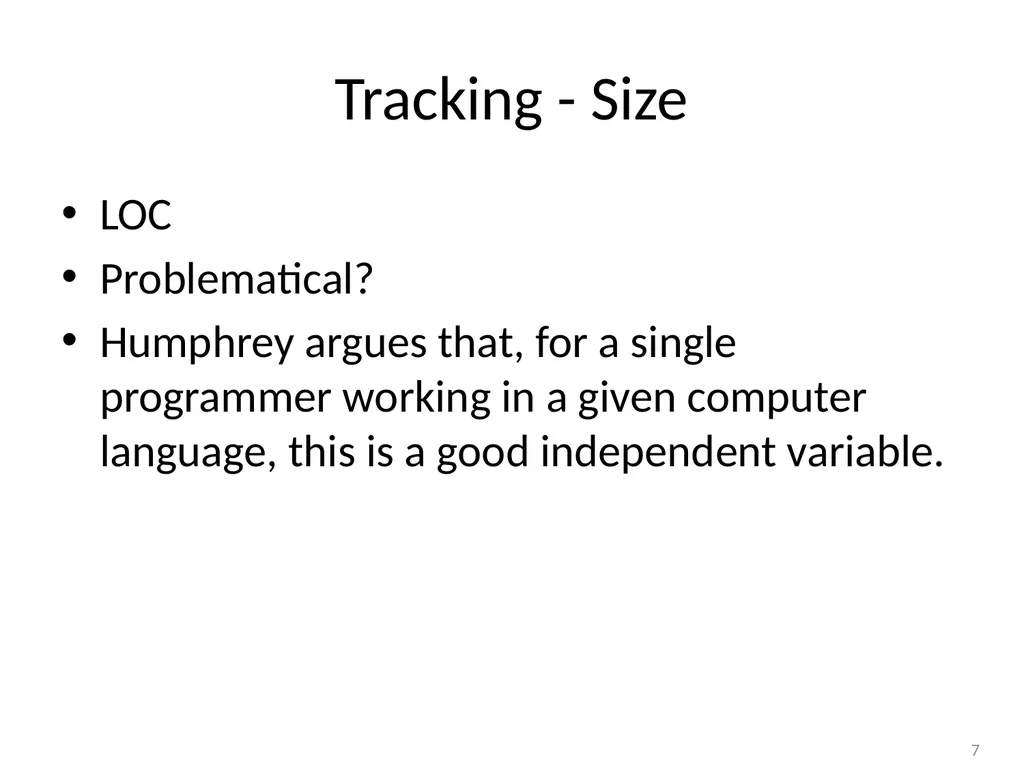 The Personal Software Process Estimation Based on - slide 7 of 18