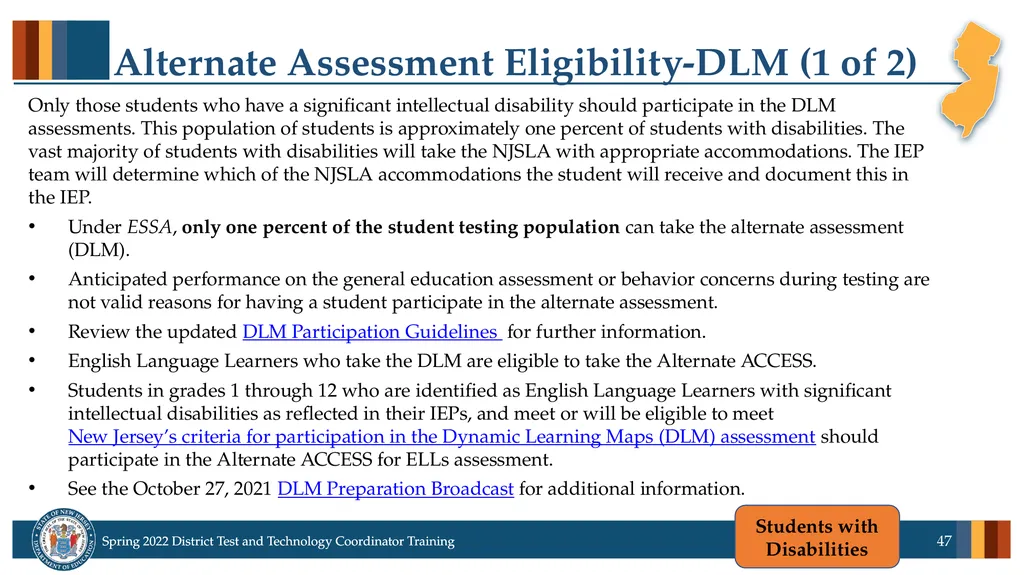 Spring 2022 District Test Coordinator and District - slide 47 of 119