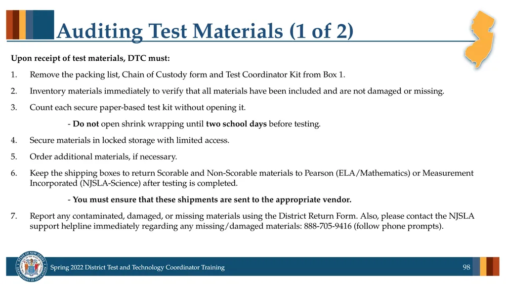 Spring 2022 District Test Coordinator and District - slide 98 of 119