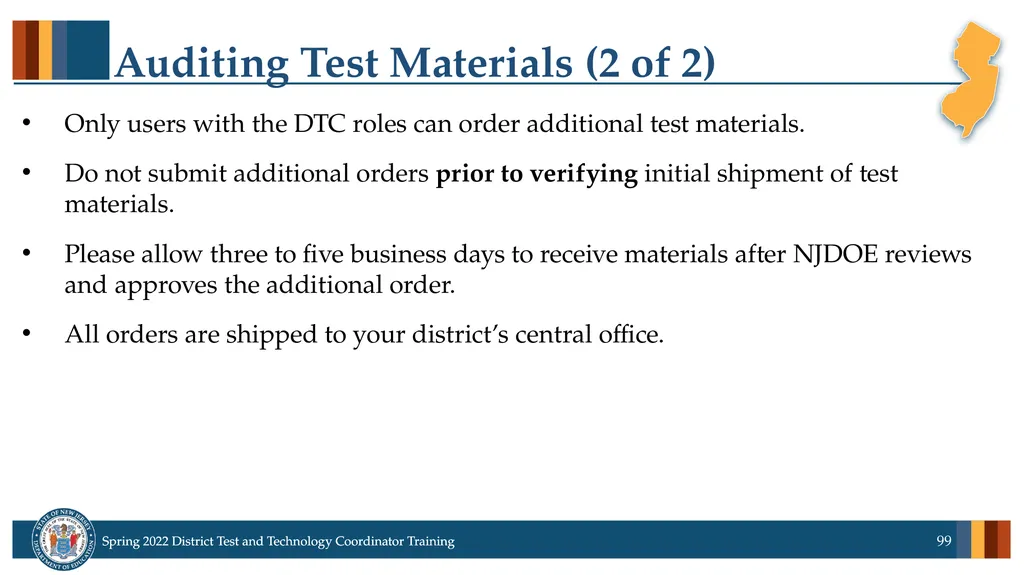 Spring 2022 District Test Coordinator and District - slide 99 of 119