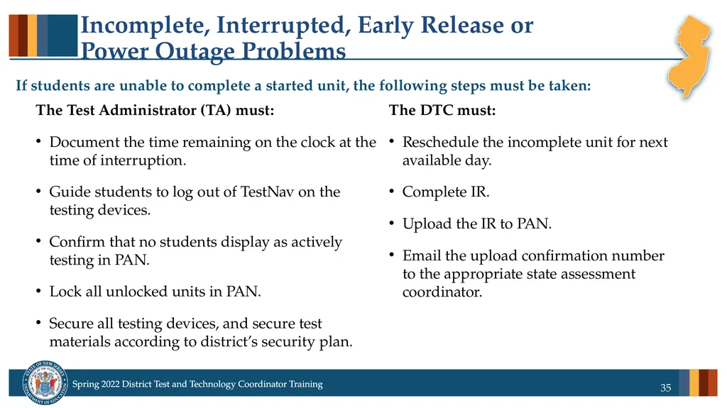 Spring 2022 District Test Coordinator and District - slide 35 of 119
