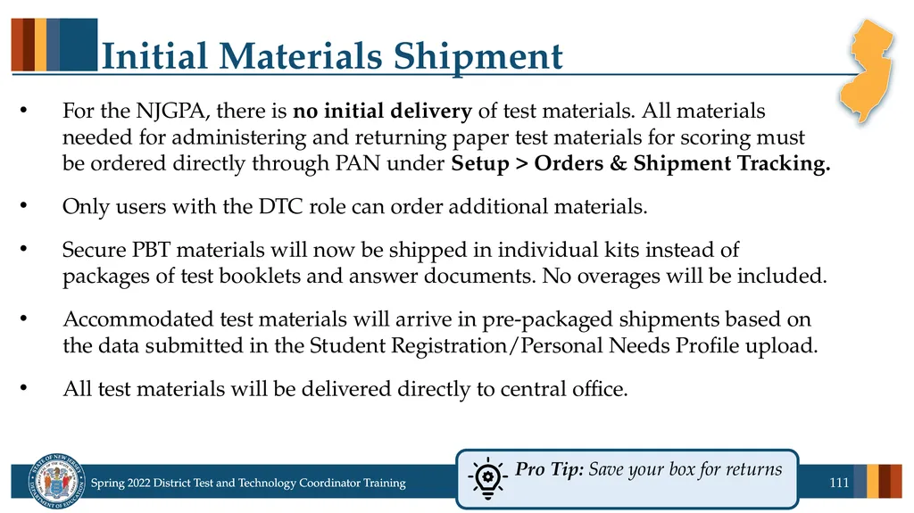 Spring 2022 District Test Coordinator and District - slide 111 of 119