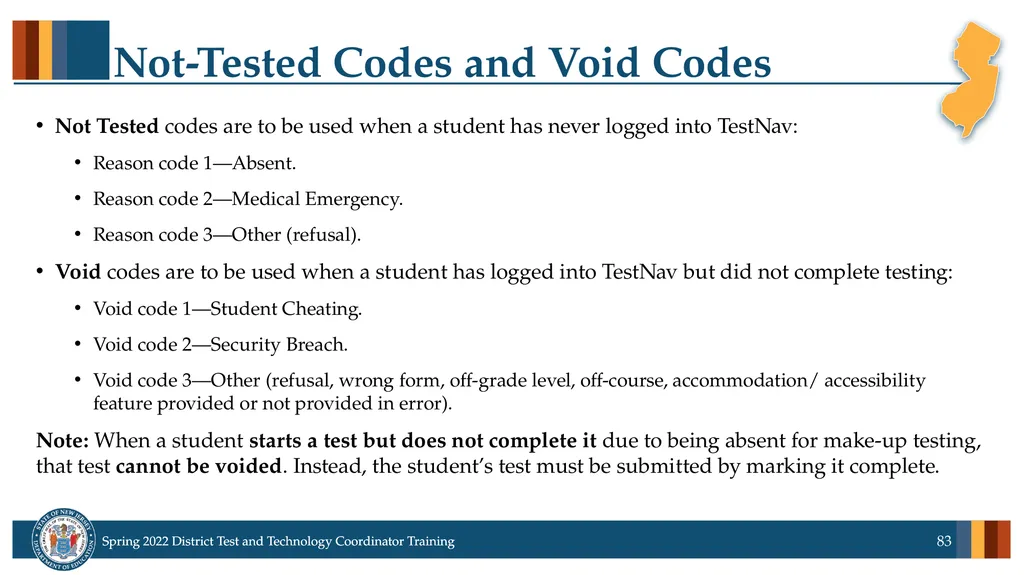 Spring 2022 District Test Coordinator and District - slide 83 of 119