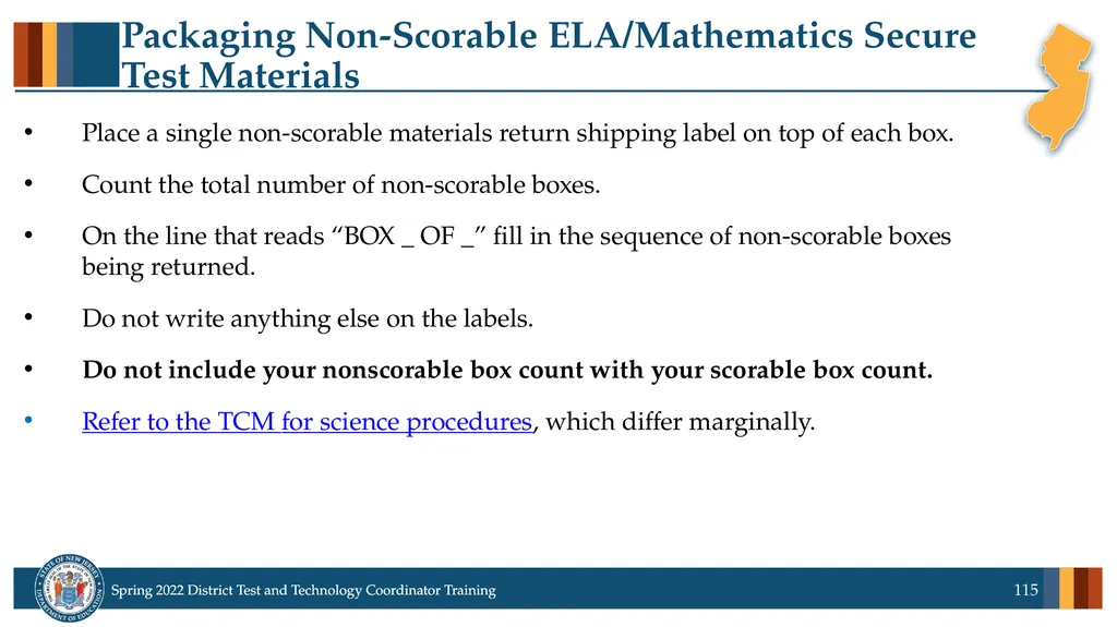 Spring 2022 District Test Coordinator and District - slide 115 of 119