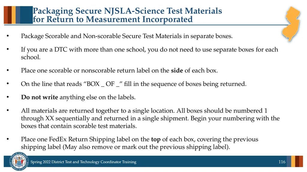 Spring 2022 District Test Coordinator and District - slide 116 of 119