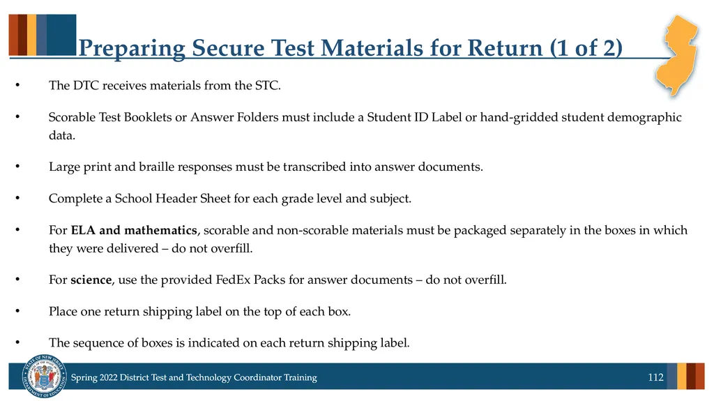 Spring 2022 District Test Coordinator and District - slide 112 of 119