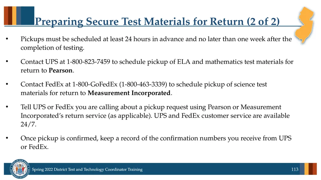 Spring 2022 District Test Coordinator and District - slide 113 of 119