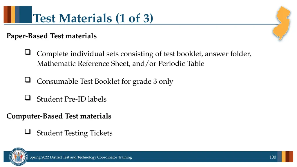 Spring 2022 District Test Coordinator and District - slide 100 of 119