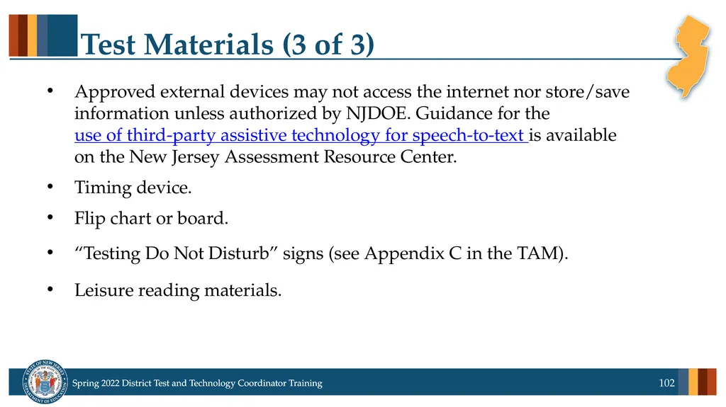 Spring 2022 District Test Coordinator and District - slide 102 of 119