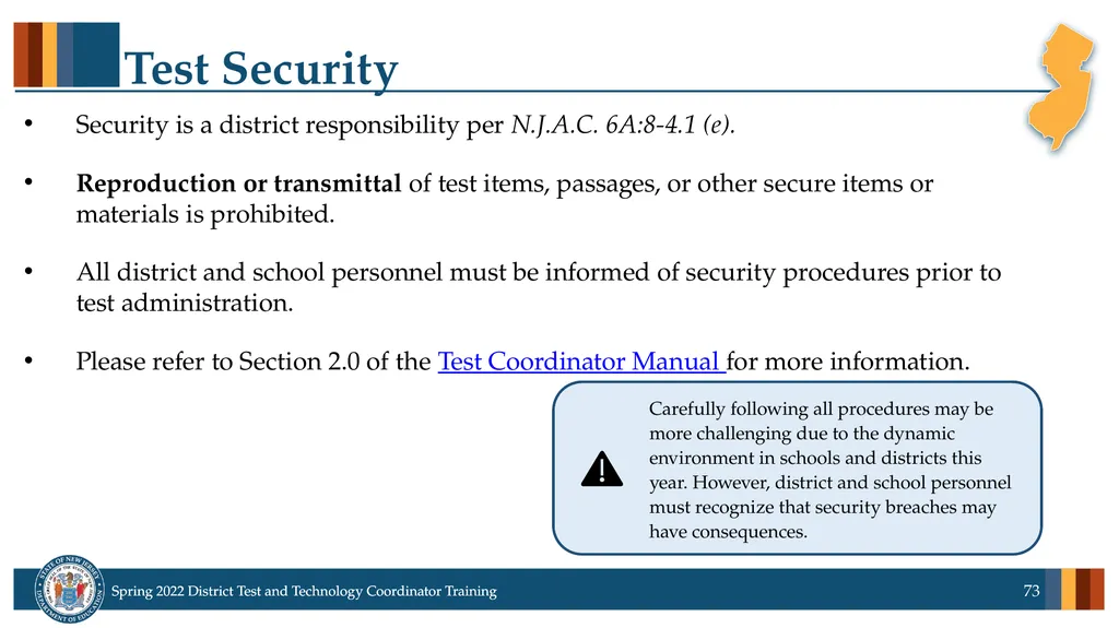 Spring 2022 District Test Coordinator and District - slide 73 of 119