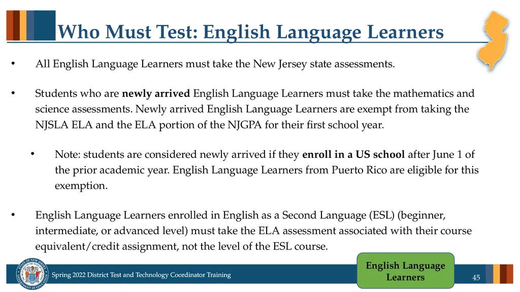 Spring 2022 District Test Coordinator and District - slide 45 of 119