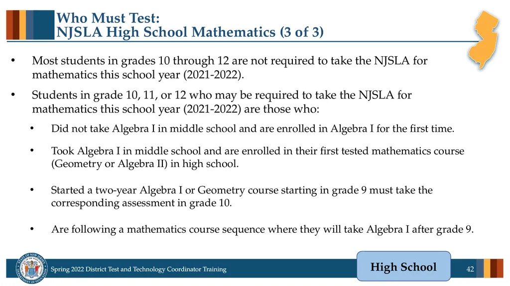 Spring 2022 District Test Coordinator and District - slide 42 of 119