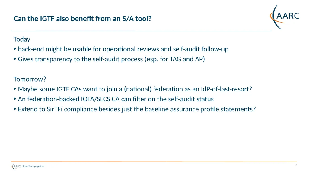 David Groep EUGridPMA 36 Bratislava meeting - slide 17 of 18