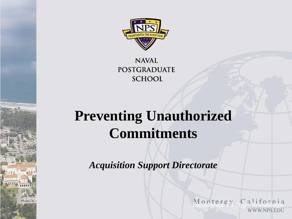Preventing Unauthorized Commitments Acquisition - slide 1 of 27