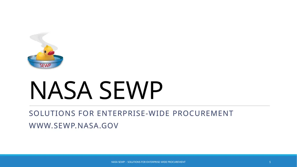 NASA SEWP Solutions for Enterprise-Wide - slide 1 of 17