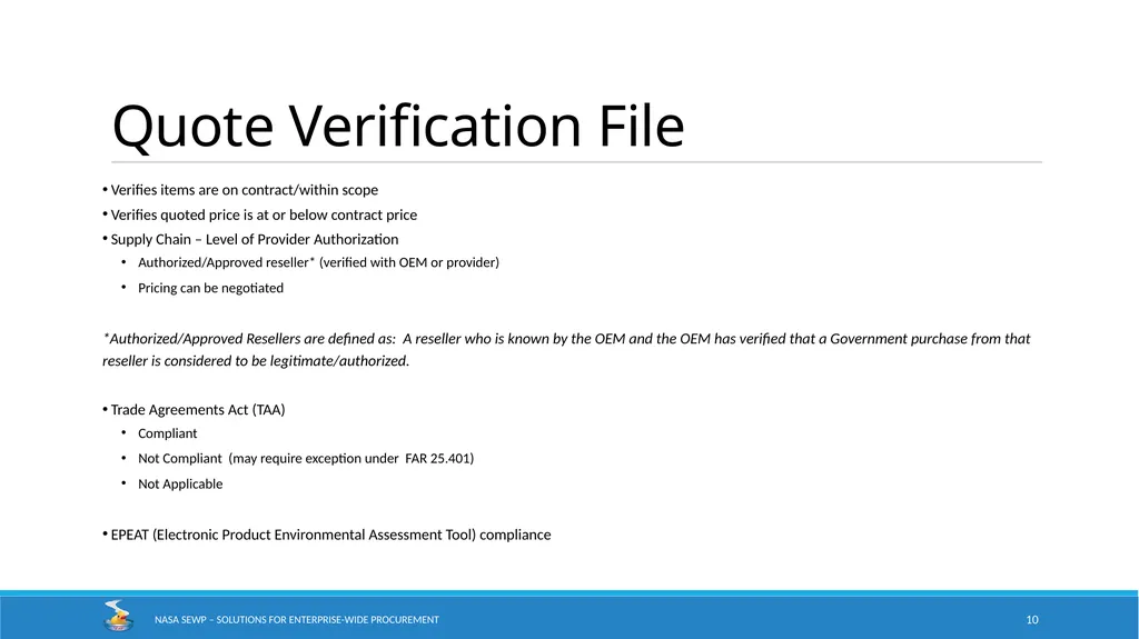 NASA SEWP Solutions for Enterprise-Wide - slide 10 of 17