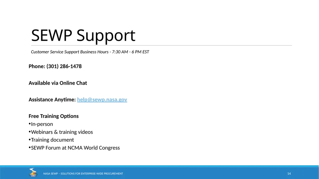NASA SEWP Solutions for Enterprise-Wide - slide 14 of 17