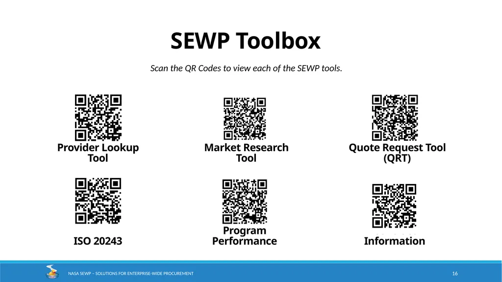 NASA SEWP Solutions for Enterprise-Wide - slide 16 of 17