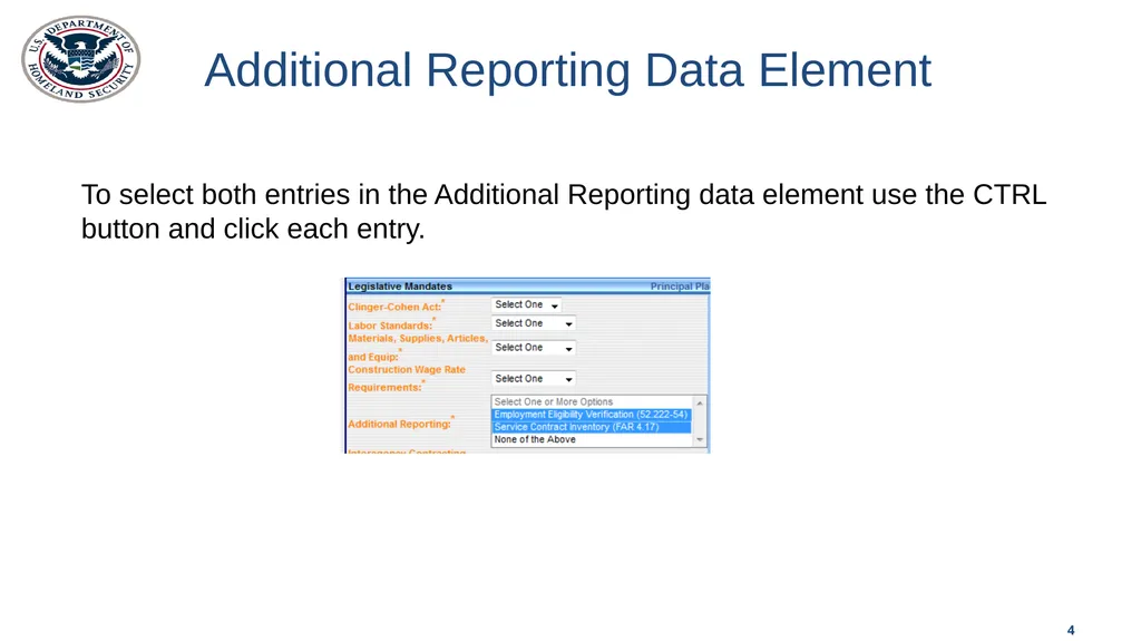 Additional Reporting Employment Eligibility - slide 4 of 6