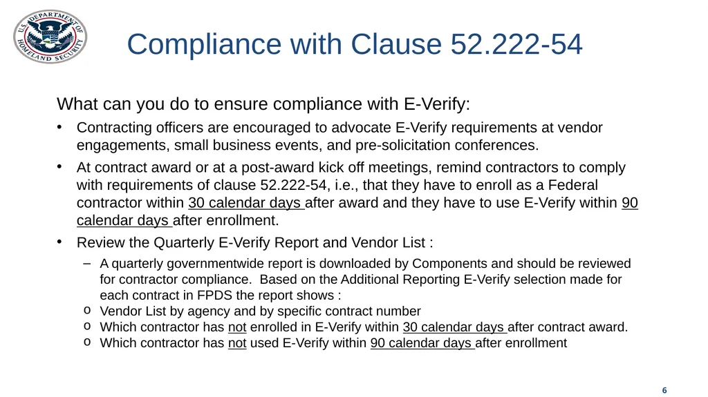 Additional Reporting Employment Eligibility - slide 6 of 6