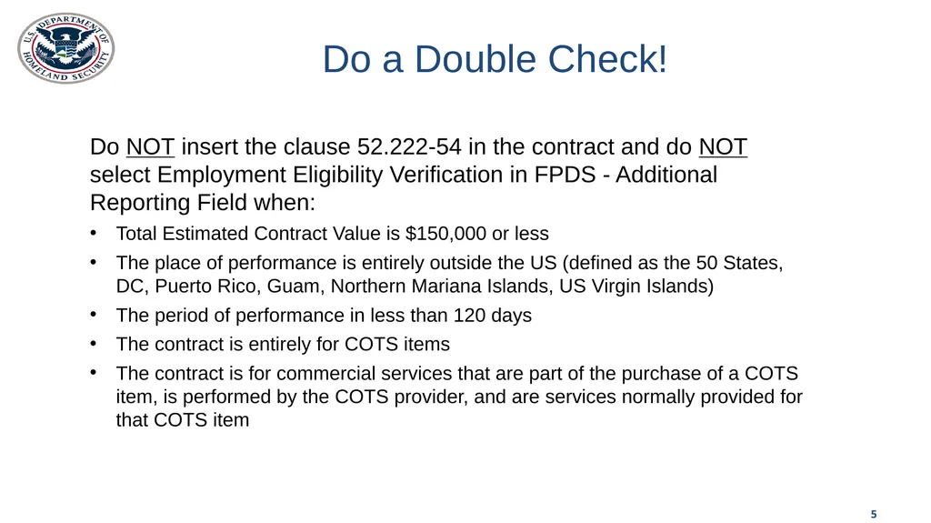 Additional Reporting Employment Eligibility - slide 5 of 6