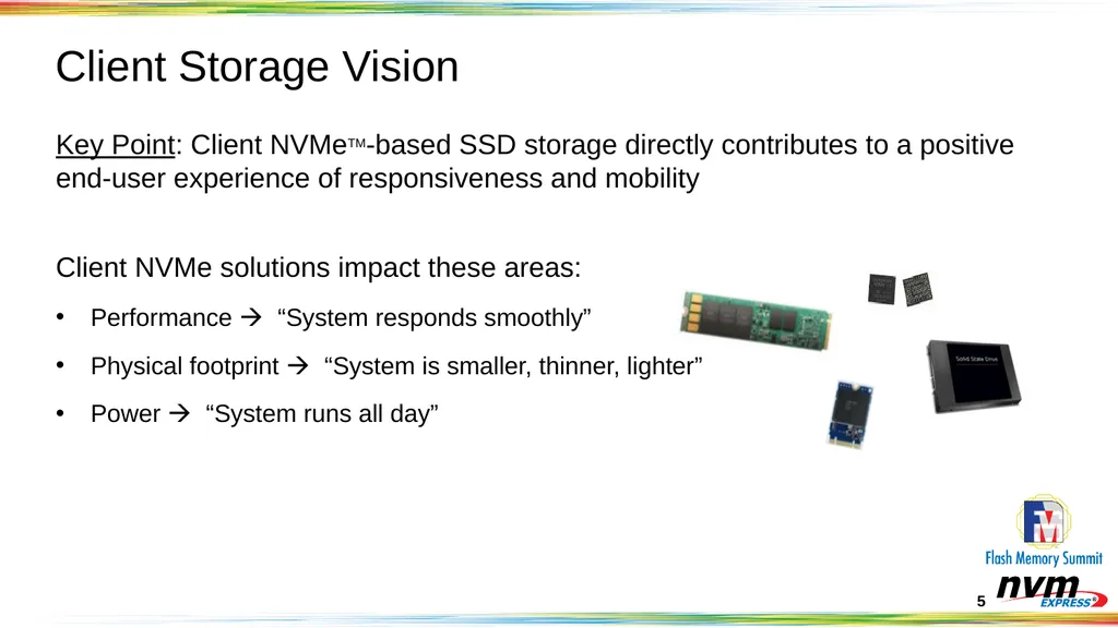 Client NVMeTM SSD Objectives and Opportunities - slide 5 of 25