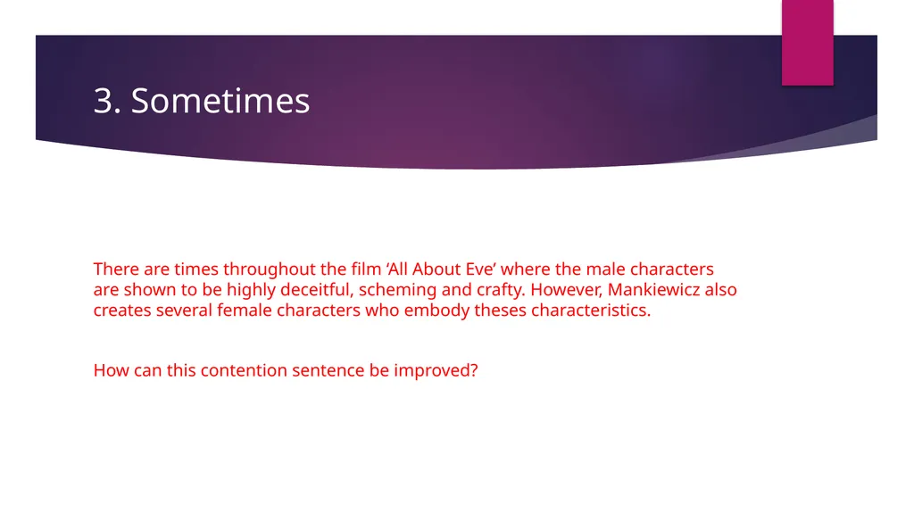 ‘All About Eve’ text response essay planning guide - slide 7 of 9