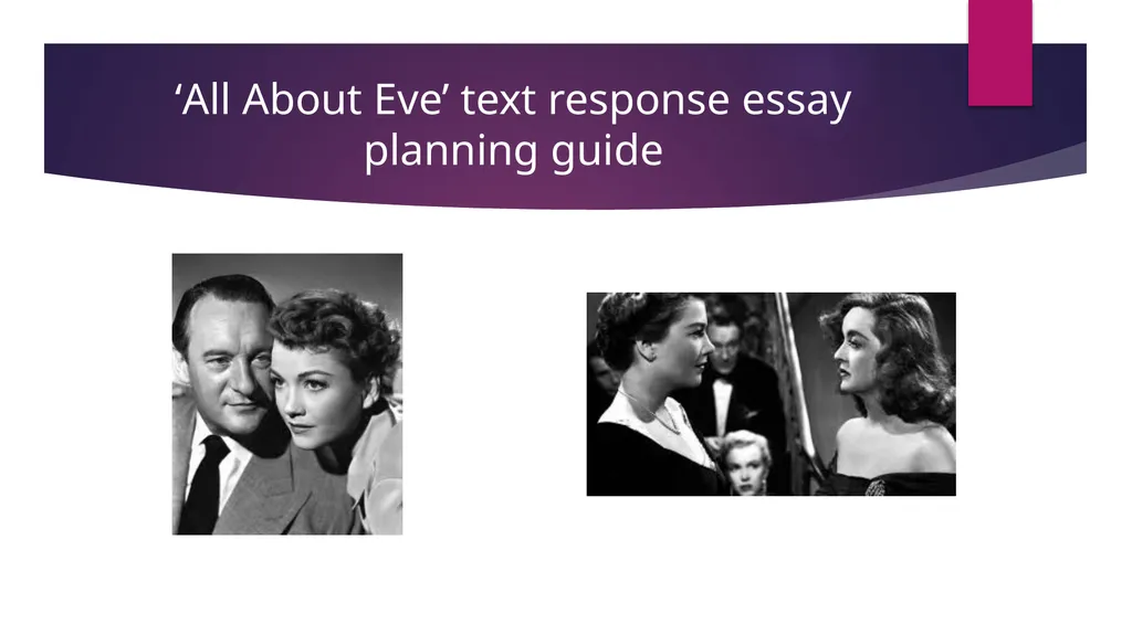 ‘All About Eve’ text response essay planning guide - slide 1 of 9